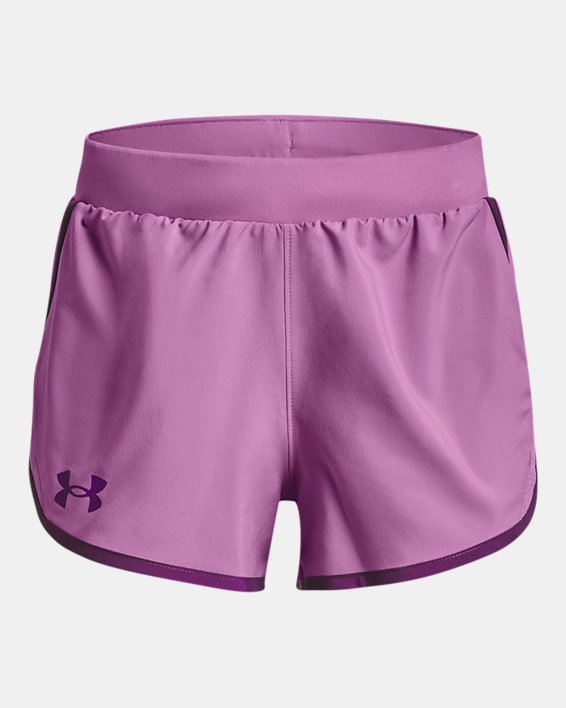 Girls' UA Fly-By Shorts, Purple, pdpMainDesktop image number 0